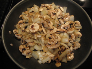 mushrooms and onions cooking