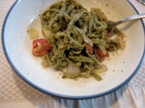 Pesto Linguini and Vegetables