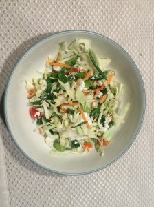 Cabbage, Feta, Bell Pepper, and Green Onion Salad