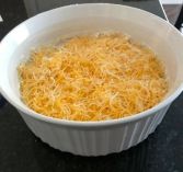 mixed with cheese on top