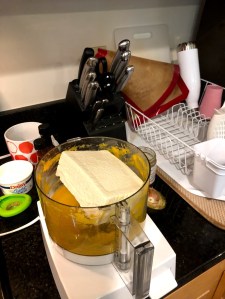 Tofu in a food processor